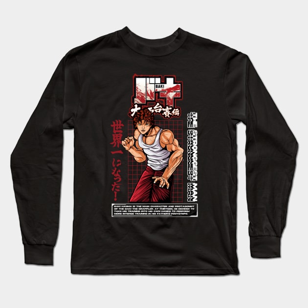 The Grappler Baki Artwork Long Sleeve T-Shirt by namanyastudios